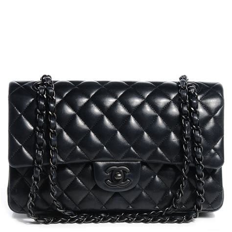 chanel lambskin quilted medium double flap black|CHANEL Lambskin Quilted Medium Double Flap Black.